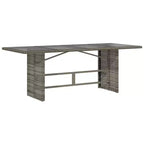 Ensemble de repas de jardin vidaXL 7 pièces en polyrotin gris avec coussins bleu marine - fauteuils inclinables réglables et plateau de table en verre trempé pour jardin, extérieur ou balcon