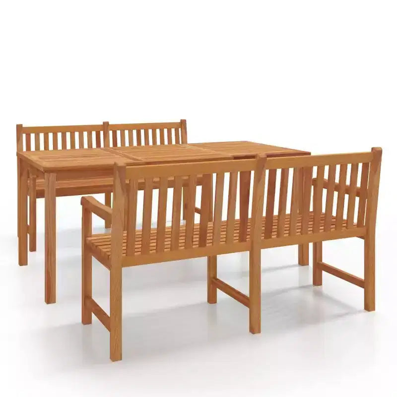 vidaXL Garden Dining Set Natural Teak Solid Teak Wood Large Durable