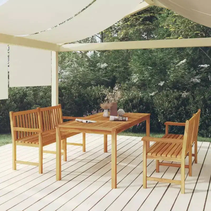vidaXL Garten-Essgruppe aus natürlichem massivem Teakholz, groß und langlebig
