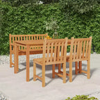 vidaXL Garten-Essgruppe aus fein geschliffenem Teak-Hartholz, mittelgroß