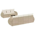 vidaXL Garden Sofa Set Beige PE Rattan L:98.4 in UV-resistant materials