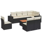 vidaXL Garden Sofa Set Black, Cream White