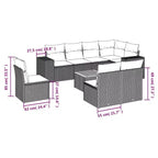 vidaXL Gartensofa-Set Schwarz, Cremeweiß