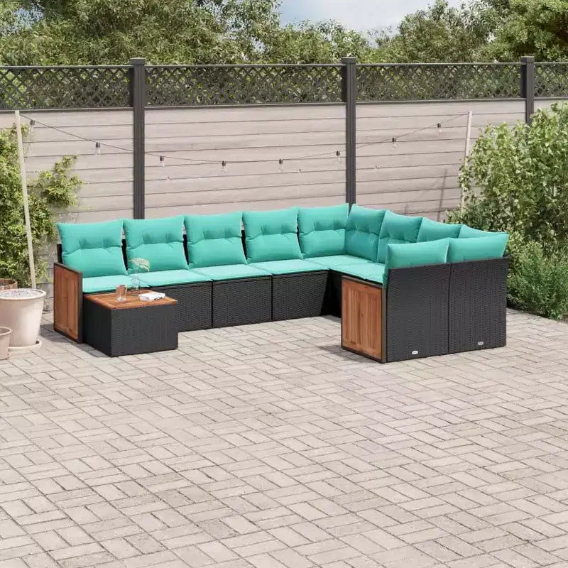 vidaXL Set modulare di divani da giardino, nero, rattan PE, formato grande