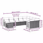 vidaXL Set modulare di divani da giardino, nero, rattan PE, formato grande