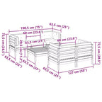 vidaXL Gartensofa-Set Wachsgrau und Creme
