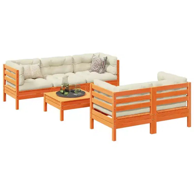 vidaXL Gartensofa-Set Wachsgrau und Creme