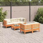 vidaXL Gartensofa-Set Wachsgrau und Creme