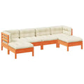 vidaXL Garden Sofa Set Wax Brown Solid Pine Wood Large Modular