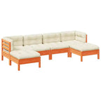 vidaXL Garden Sofa Set Wax Brown Solid Pine Wood Large Modular
