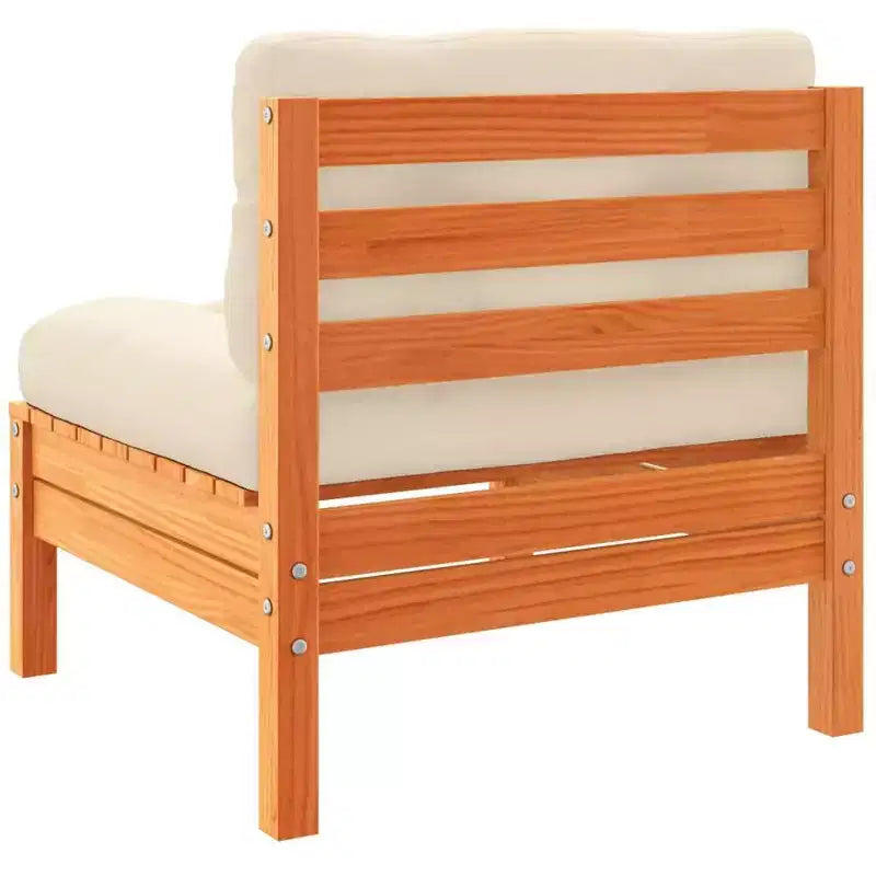 vidaXL Set di divani da giardino, marrone cerato, legno massello di pino, tessuto Oxford, cotone PP