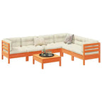 vidaXL Set di divani da giardino, marrone cerato, legno massello di pino, tessuto Oxford, cotone PP