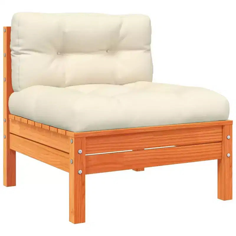 vidaXL Set di divani da giardino, marrone cerato, legno massello di pino, tessuto Oxford, cotone PP