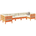 Set di divani da giardino vidaXL, marrone cerato, crema