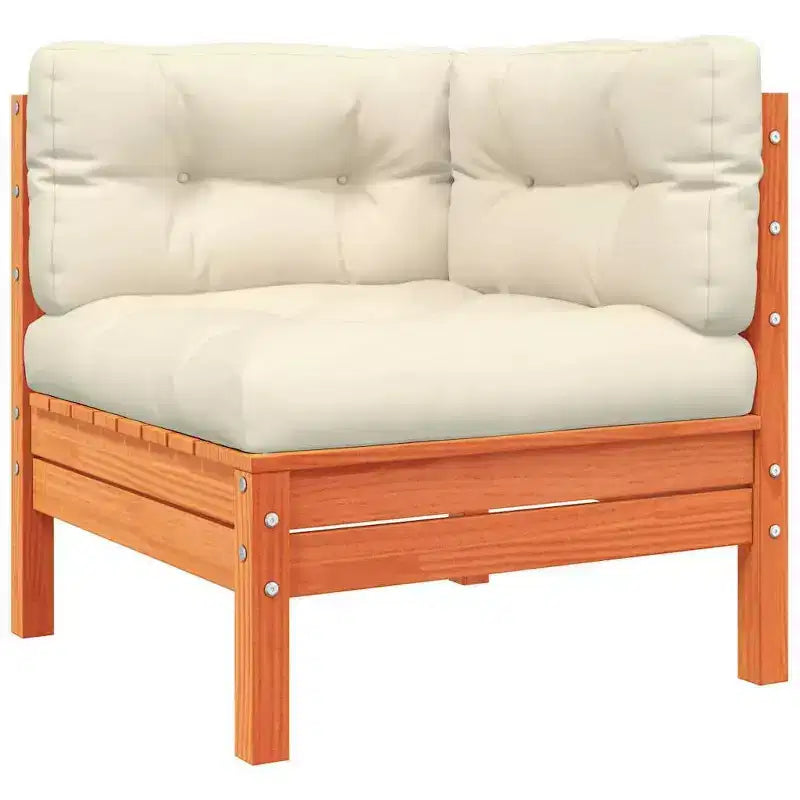 Set di divani da giardino vidaXL, marrone cerato, crema