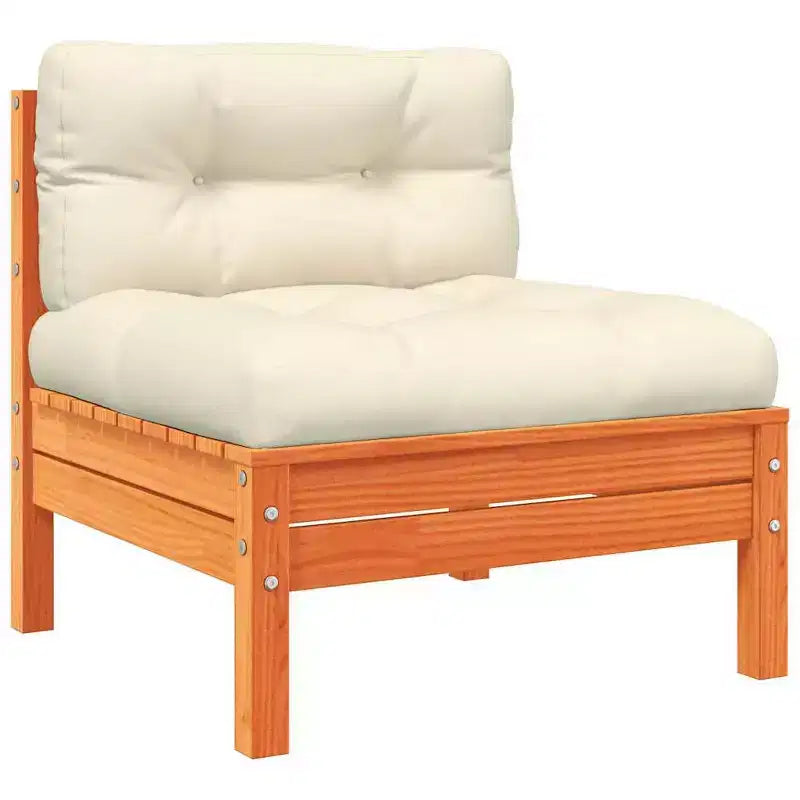 Set di divani da giardino vidaXL, marrone cerato, crema