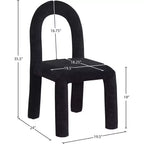 Chaise de salle à manger en tissu chenille Amari de Meridian Furniture, lot de 2