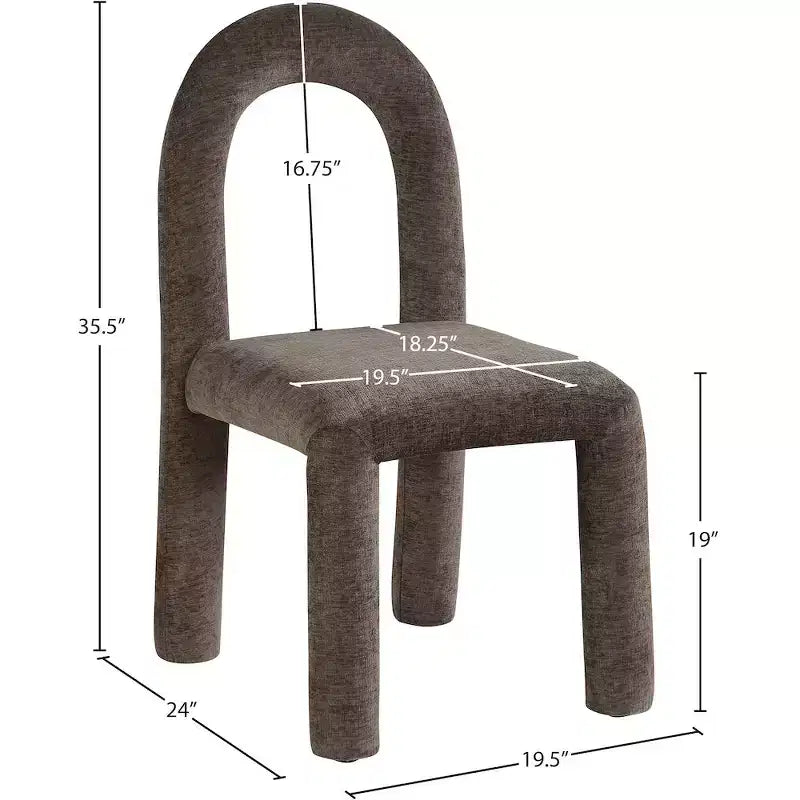 Chaise de salle à manger en tissu chenille Amari de Meridian Furniture, lot de 2