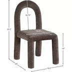 Chaise de salle à manger en tissu chenille Amari de Meridian Furniture, lot de 2