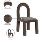 Chaise de salle à manger en tissu chenille Amari de Meridian Furniture, lot de 2