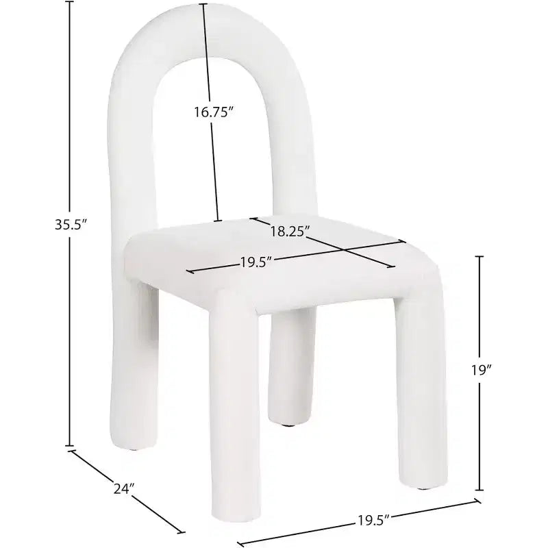 Chaise de salle à manger en tissu chenille Amari de Meridian Furniture, lot de 2