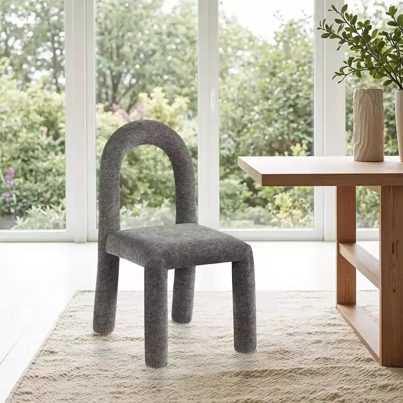Chaise de salle à manger en tissu chenille Amari de Meridian Furniture, lot de 2