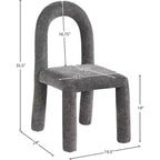 Chaise de salle à manger en tissu chenille Amari de Meridian Furniture, lot de 2
