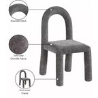 Chaise de salle à manger en tissu chenille Amari de Meridian Furniture, lot de 2