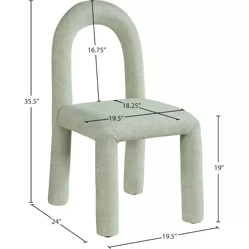 Chaise de salle à manger en tissu chenille Amari de Meridian Furniture, lot de 2