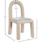 Chaise de salle à manger en tissu chenille Amari de Meridian Furniture, lot de 2