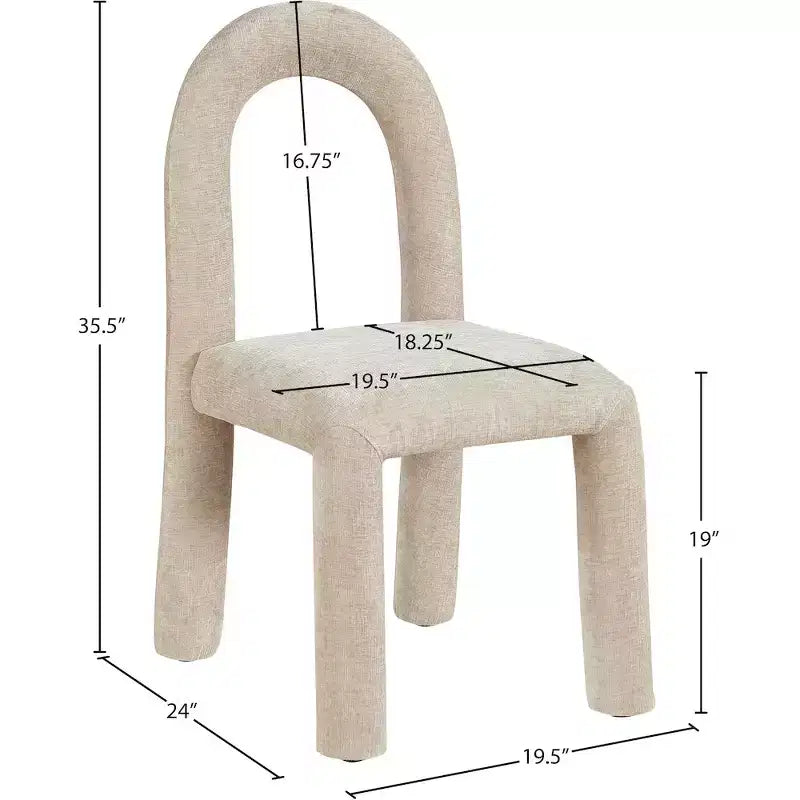 Chaise de salle à manger en tissu chenille Amari de Meridian Furniture, lot de 2