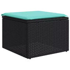 vidaXL 5 Piece Patio Sofa Set with Cushions Black Poly Rattan