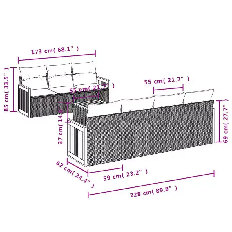 vidaXL Gartensofa-Set, beige und cremeweiß