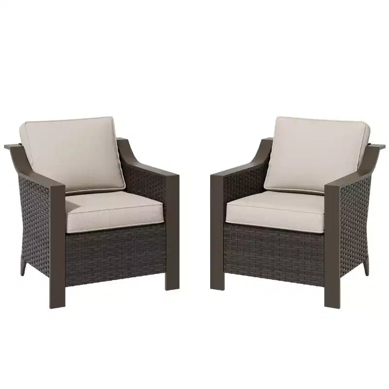 UPTIOT 2-Person Outdoor Patio Wicker Chair Set