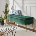 Hippolytus Storage Bench with Nailhead Trim and Button-tufted for Bedroom| ART OF LIVING DESIGNS-BLACK