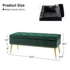Hippolytus Storage Bench with Nailhead Trim and Button-tufted for Bedroom| ART OF LIVING DESIGNS-BLACK