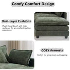 EHMKNP 3-Seat U-Shaped Modern Cloud Couch - Chenille Modular Sectional with Deep Seat, 2 Ottoman & 4 Pillows for Home/Apartment Spaces