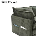 EHMKNP 3-Seat U-Shaped Modern Cloud Couch - Chenille Modular Sectional with Deep Seat, 2 Ottoman & 4 Pillows for Home/Apartment Spaces