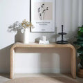 Okak 59IN Waterfall-Style Entryway Table with Wood Beads, Console Table with Minimalism Design, Accent Table for Hallway, Living Room, Natural