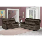 HomeStock Reclining Sofa W/ Drop Down Table & Drawer