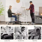 Mobile Standing Desk  2-Tier Height Adjustable Workstation with Wheels for Home/Office