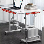 Mobile Standing Desk  2-Tier Height Adjustable Workstation with Wheels for Home/Office