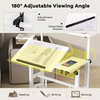 Mobile Standing Desk  2-Tier Height Adjustable Workstation with Wheels for Home/Office