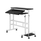 Mobile Standing Desk  2-Tier Height Adjustable Workstation with Wheels for Home/Office