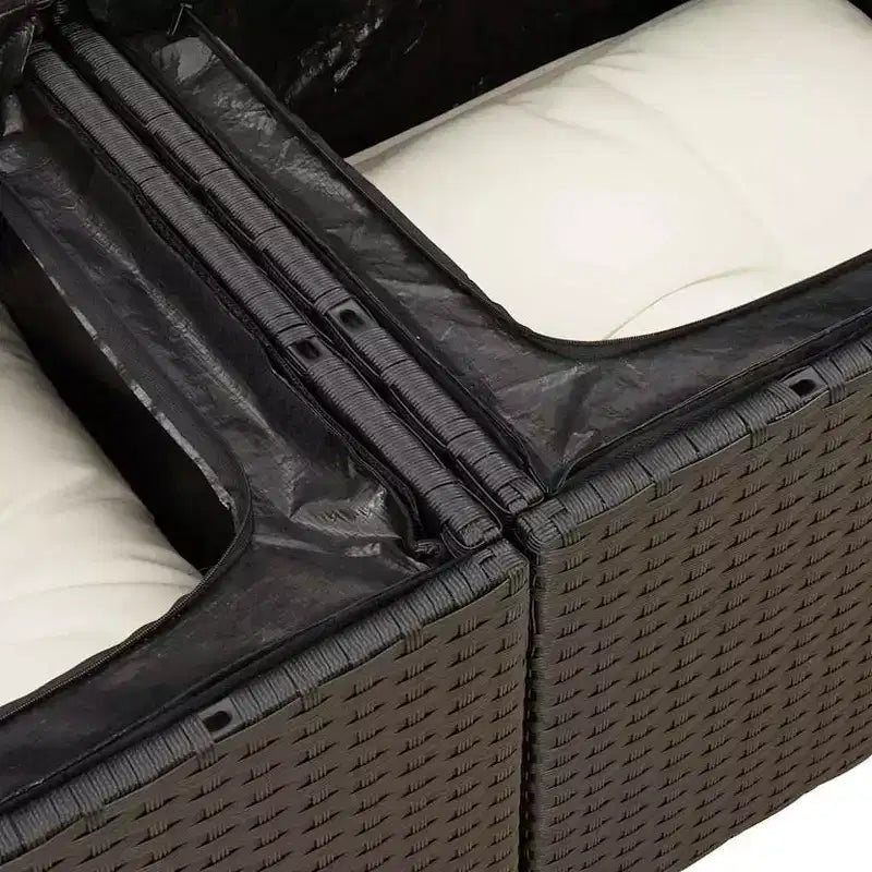 vidaXL Schwarze Gartensofagarnitur aus PE-Rattan, 7-teilig, mit verstellbaren Armlehnen