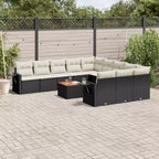 vidaXL Ensemble de canapé de jardin, noir et crème