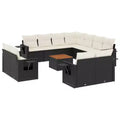 vidaXL Garden Sofa Set Black and Cream