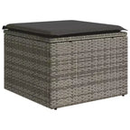 vidaXL Gartensofa-Set, grauer PE-Rattan, mittelgroß, verstellbare Füße
