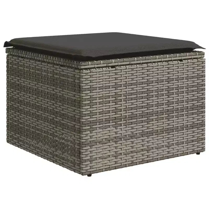 vidaXL Gartensofa-Set, grauer PE-Rattan, mittelgroß, verstellbare Füße