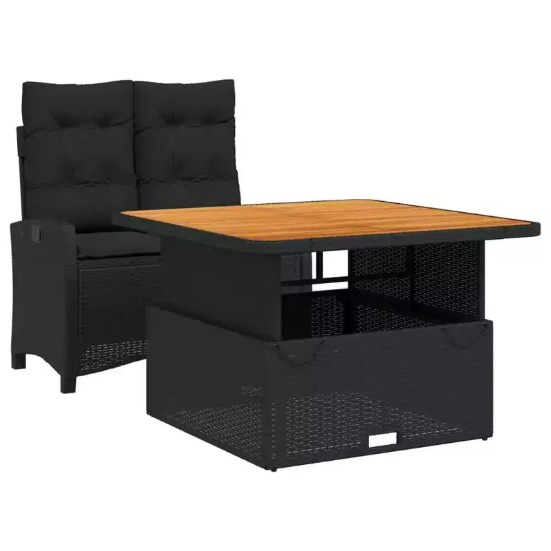 vidaXL Garden Dining Set Black and Brown